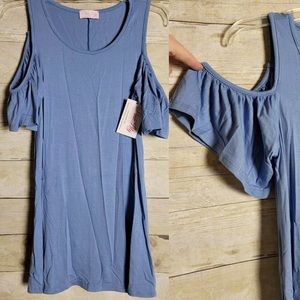 Pink lily cold shoulder dress